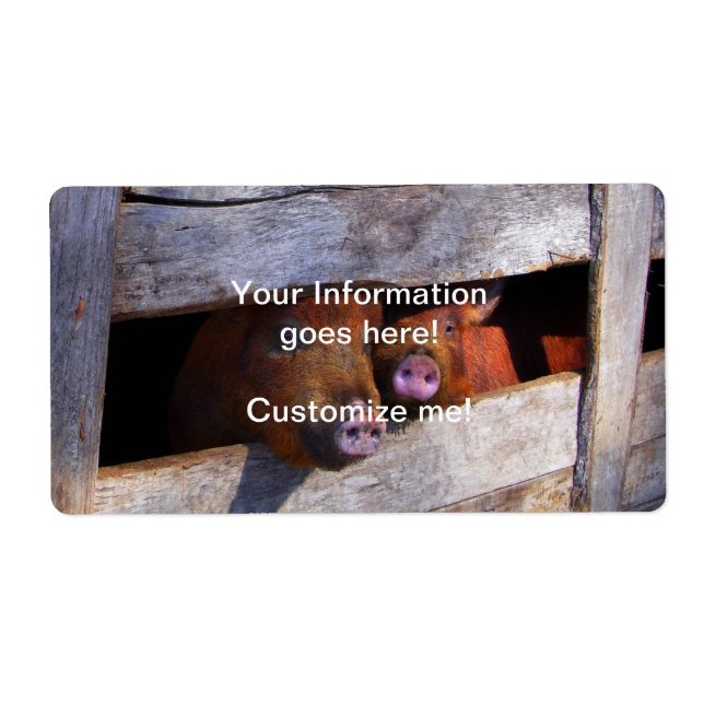 PigPen Pair Peeking Piggies Label (Front)