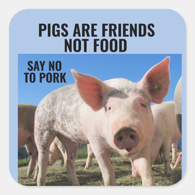 PIGS ARE FRIENDS NOT FOOD - VEGAN STICKERS (Front)
