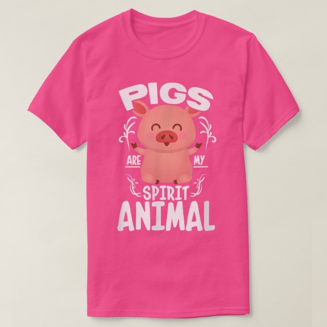 Pigs Are My Spirit Animal Pig Lover Pig Owner Kawa T-Shirt (Design Front)