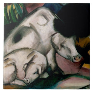 Pigs, c.1912 (oil on canvas) ceramic tile