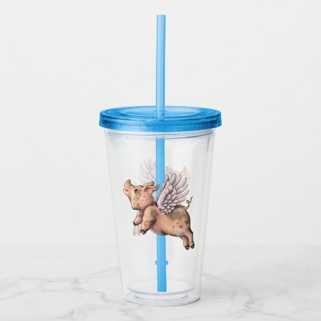Pigs Fly Acrylic Tumbler (Front)