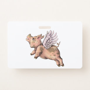 Flying Pig Badge Reel Pig Badge Reel Pig With Wings Cute Badge