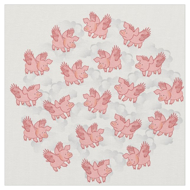 PIGS FLY customizable fabric (Close Up)