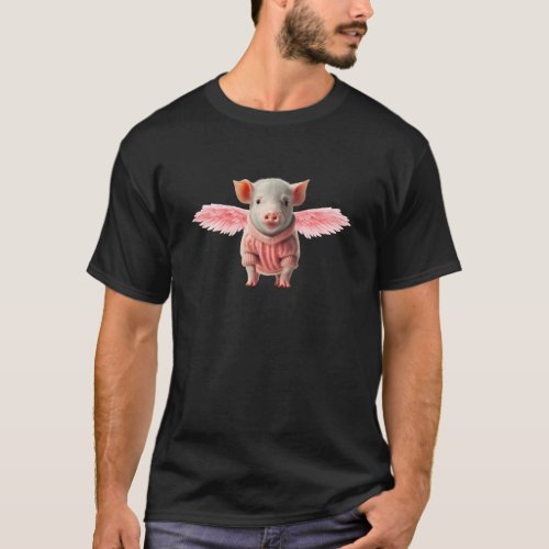 Pigs Fly Cute Pig Pink Pig Flying Flying Pink Pig T_Shirt