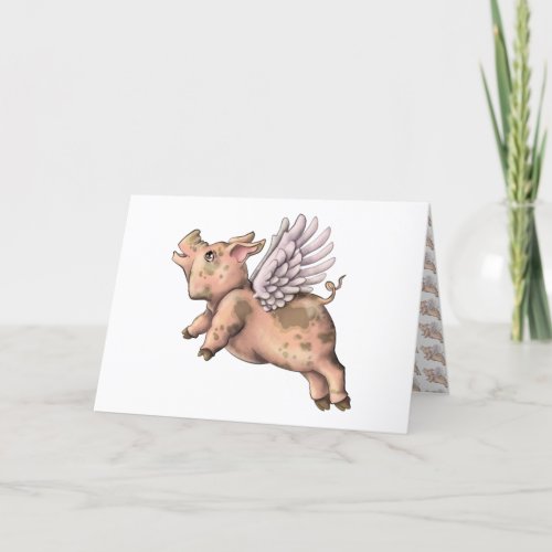 Pigs Fly Holiday Card