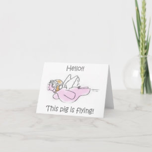 Pigs Fly Note Card