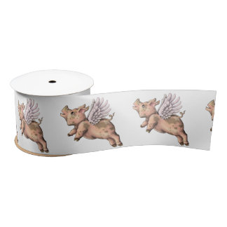 Pigs Fly Satin Ribbon