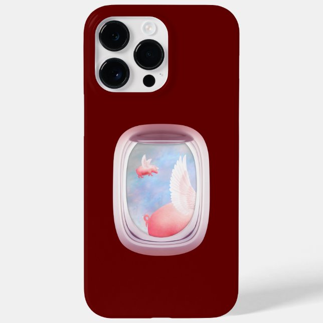 Pigs Flying Past Airplane Window Case-Mate iPhone Case (Back)