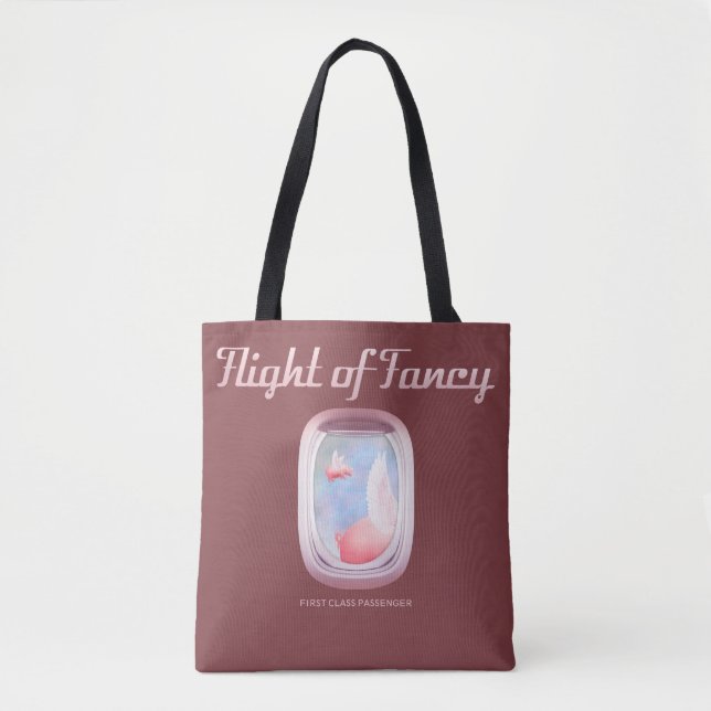 Pigs Flying Past Airplane Window Tote Bag (Front)