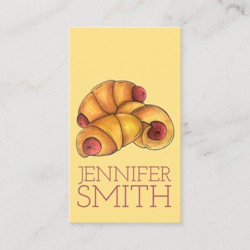 Pigs in a Blanket Crescent Roll Hot Dog Junk Food Business Card