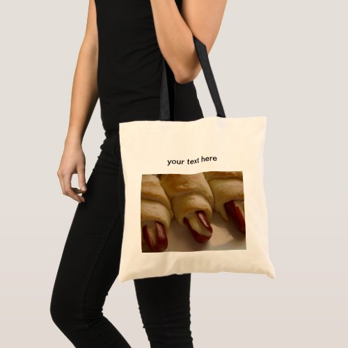 Pigs in a blanket with cheese funny tote bag