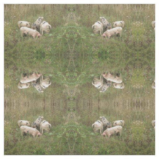 Pigs in a Field Patterned Animal Craft Fabric
