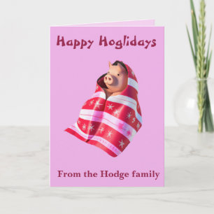 Pigs In Blankets A Cute Piglet Wrapped In A Throw Card