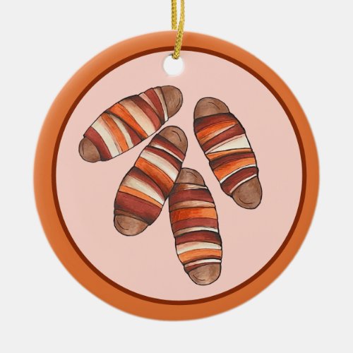 Pigs in Blankets Bacon Sausage UK British Food Ceramic Ornament
