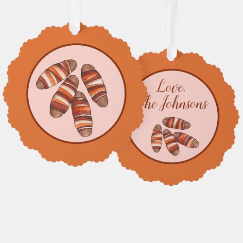 Pigs in Blankets Bacon Sausage UK British Food Ornament Card