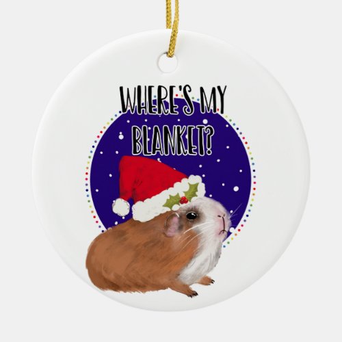 pigs in blankets guinea pig funny joke christmas ceramic ornament