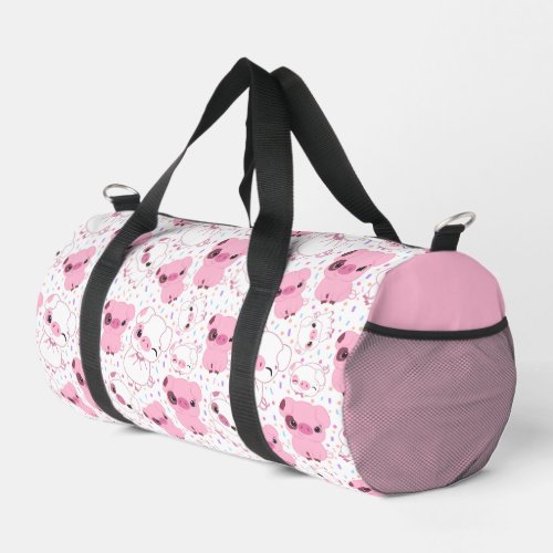 Pigs In Pink and White Duffle Bag
