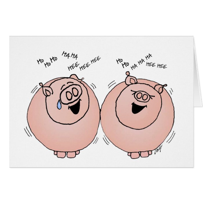 Pigs laughing Thanksgiving Cards