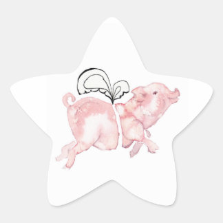 Pigs May Fly Star Sticker
