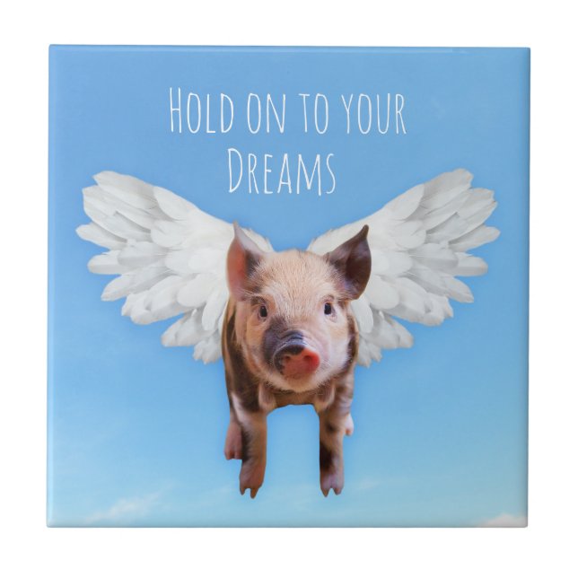 Pigs Might Fly Ceramic Tile (Front)