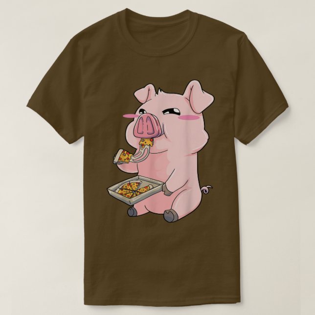 Pigs Pizza Anime Kawaii Cute Gift 12952818 T-Shirt (Design Front)