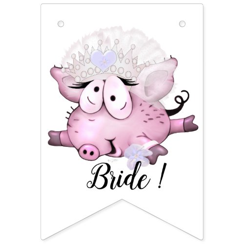PIGS WEDDING BRIDE BUNTING BANNER