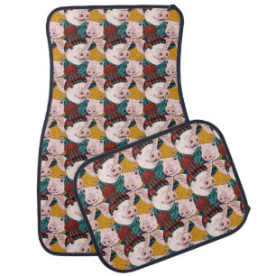 Pigs With Hats Pattern Car Floor Mat