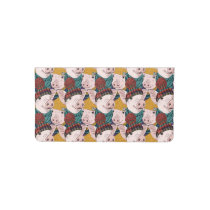 Pigs With Hats Pattern Checkbook Cover