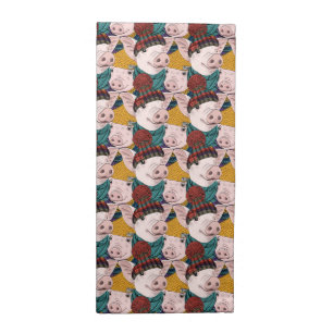 Pigs With Hats Pattern Cloth Napkin