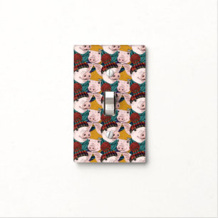 Pigs With Hats Pattern Light Switch Cover