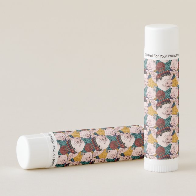 Pigs With Hats Pattern Lip Balm (Front)