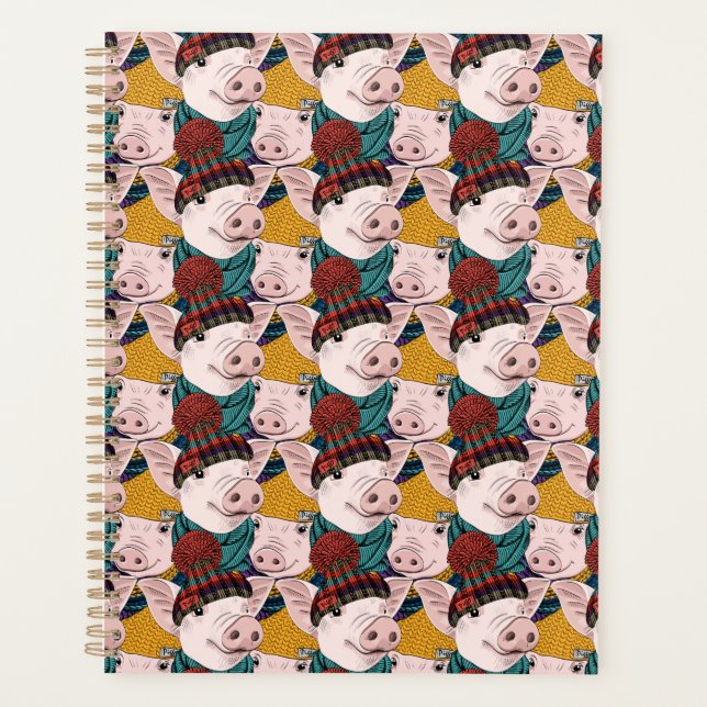 Pigs With Hats Pattern Planner (Front)