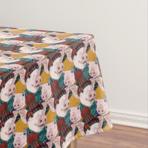 Pigs With Hats Pattern Tablecloth
