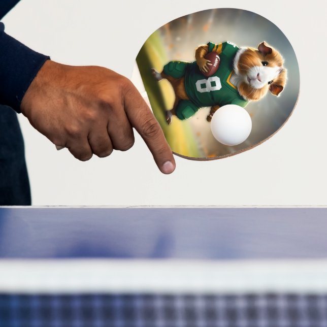 Pigskin Prodigy: The Guinea Pig Quarterback Ping Pong Paddle (Insitu)