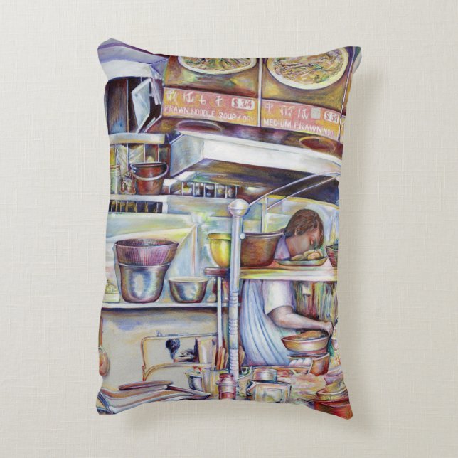 Pigtail Soup, Singapore Decorative Pillow (Back(Vertical))