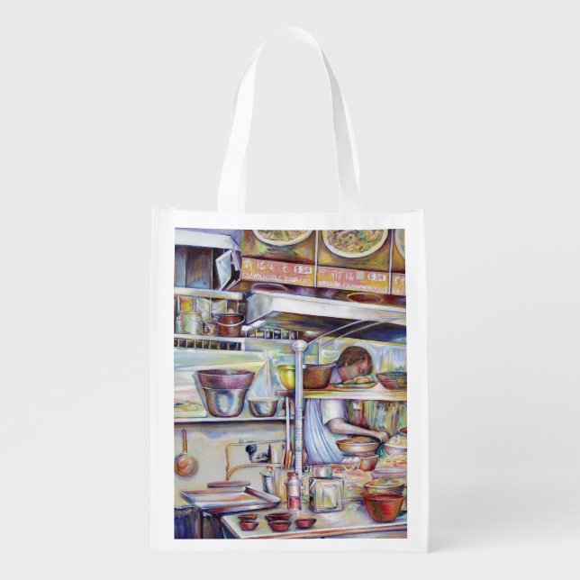 Pigtail Soup, Singapore Reusable Grocery Bag (Front)