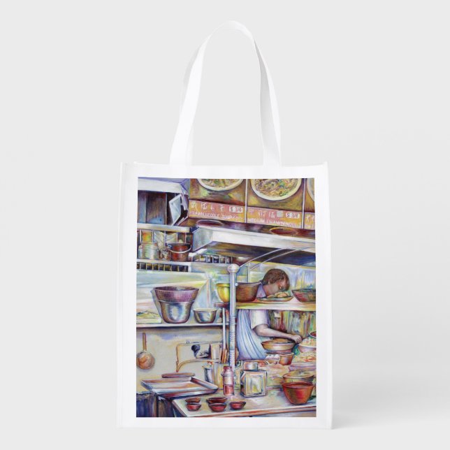 Pigtail Soup, Singapore Reusable Grocery Bag (Back)