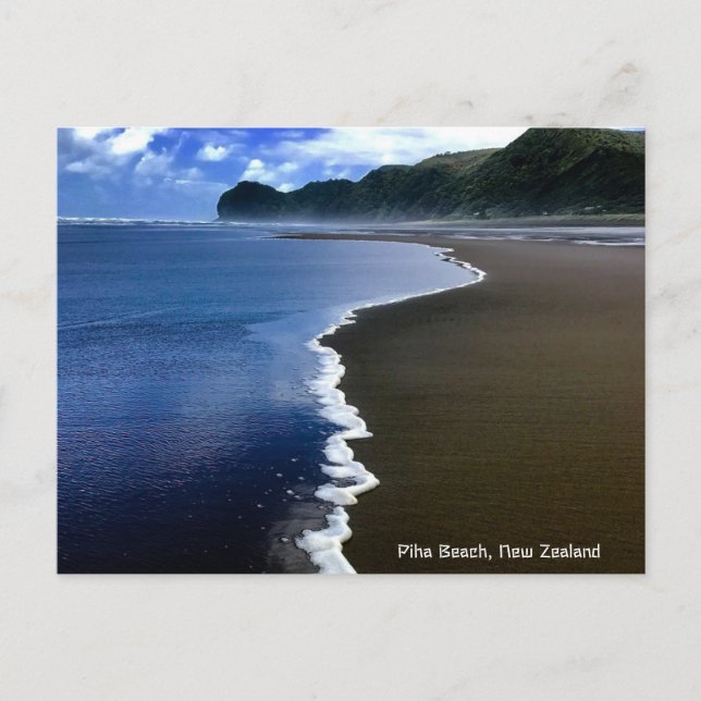 Piha Beach, New Zealand Postcard (Front)