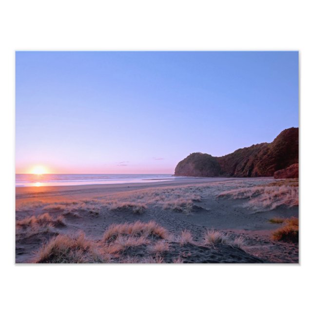 Piha Dunes Sunset NZ Photo Print (Front)