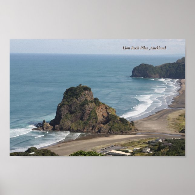 Piha ,Lion Rock ,  Auckland New Zealand Poster (Front)
