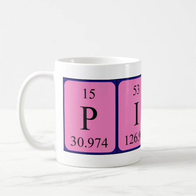 Pihla periodic table name mug (Left)