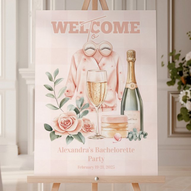 Pijamas and Prosecco Bachelorette Party Foam Board (Creator Uploaded)