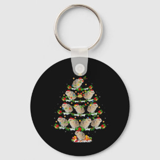 Pika Lover Xmas Lights Pika Christmas Tree Keychain