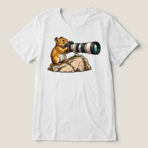 Pika Photographer Camera Wildlife Adventure Tri-Blend Shirt