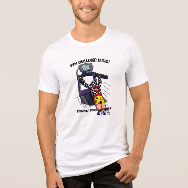 Pikachu I Choose... This?! Funny Gym Fail Cartoon  Tri-Blend Shirt (Front)