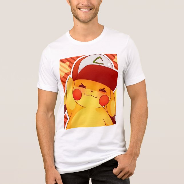 Pikachu Trainer Cap (pokemon) Tri-Blend Shirt (Front)