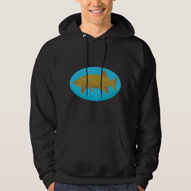 Pike Fish Mens Hoodie (Front)