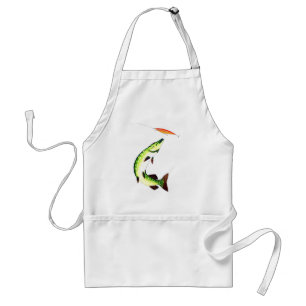 Pike fishing and fly fishing adult apron