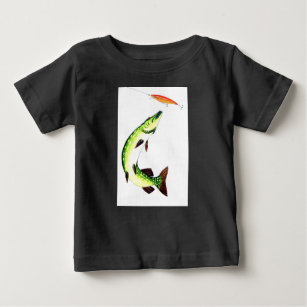 Pike fishing and fly fishing baby T-Shirt