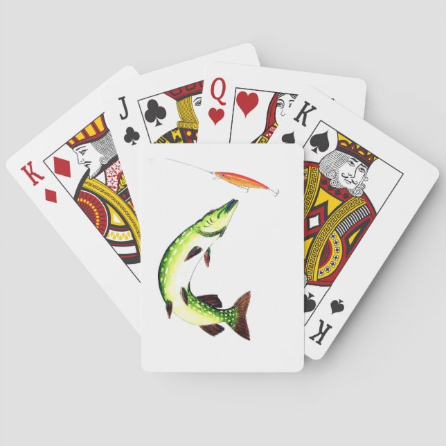 Pike fishing and fly fishing poker cards (Back)